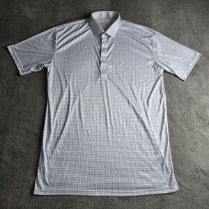 Collars & Co Polo Shirt Mens 2XLT White Check Dress Collar Button Performance